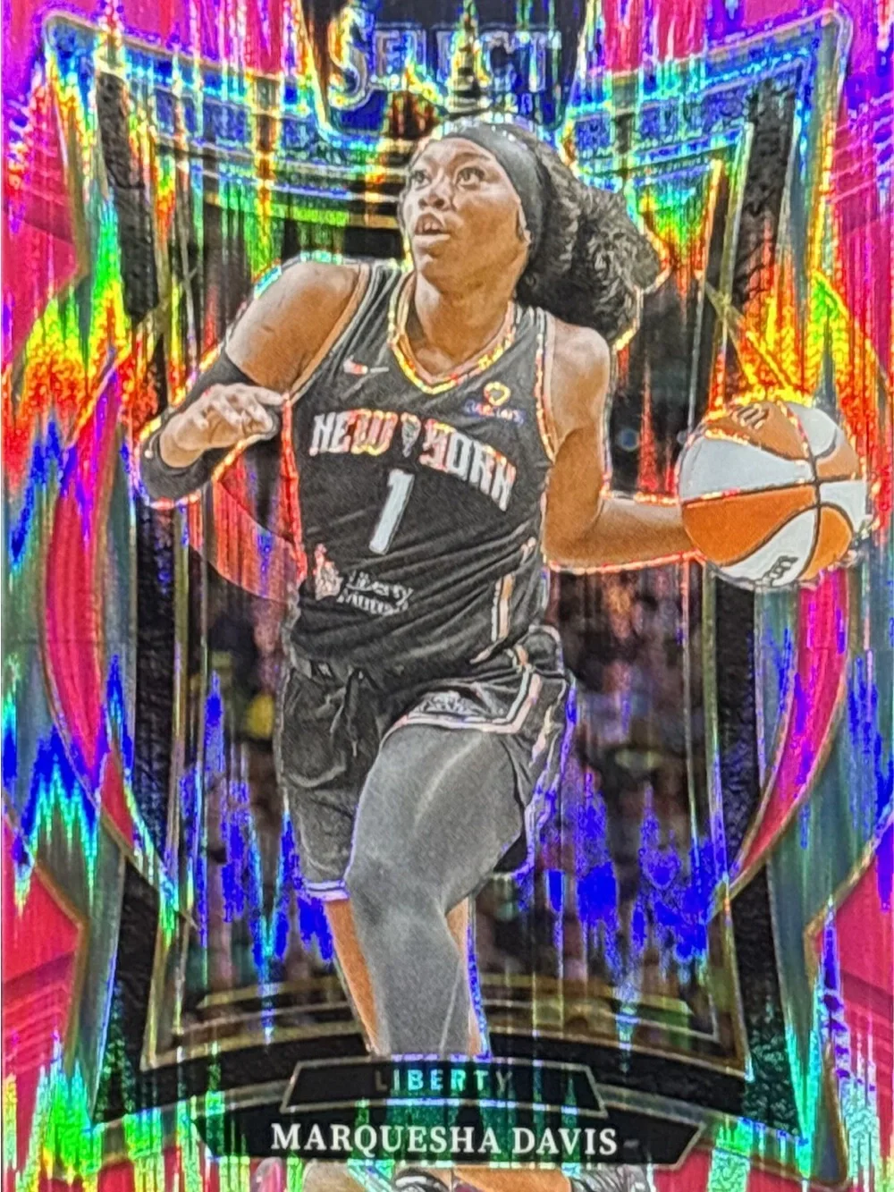 Panini Select Marqueesha Davis Holographic Rainbow Prizm New York Liberty Card